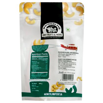Wonderland Foods Premium Roasted & Salted Cashews 100 g - Image 2