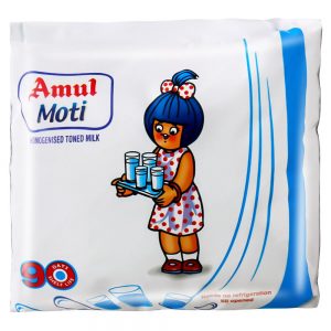 Amul Moti Homogenised Toned Long Life Milk 450 ml (ESL pouch)