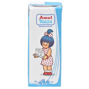Amul Taaza Toned Long Life Milk 200 ml (Tetra Pak)