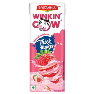 Britannia Winkin' Cow Strawberry Milkshake 200 ml (Tetra Pak)