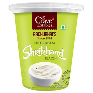 Crave Eatables Bachubhai's Full Cream Elaichi Shrikhand 500 g (Cup)