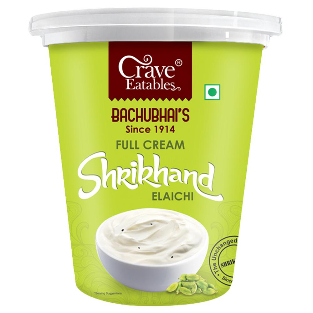 Crave Eatables Bachubhai's Full Cream Elaichi Shrikhand 500 g (Cup)