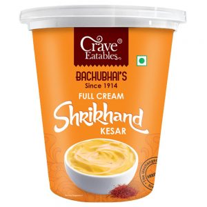 Crave Eatables Bachubhai's Full Cream Kesar Shrikhand 500 g (Cup)