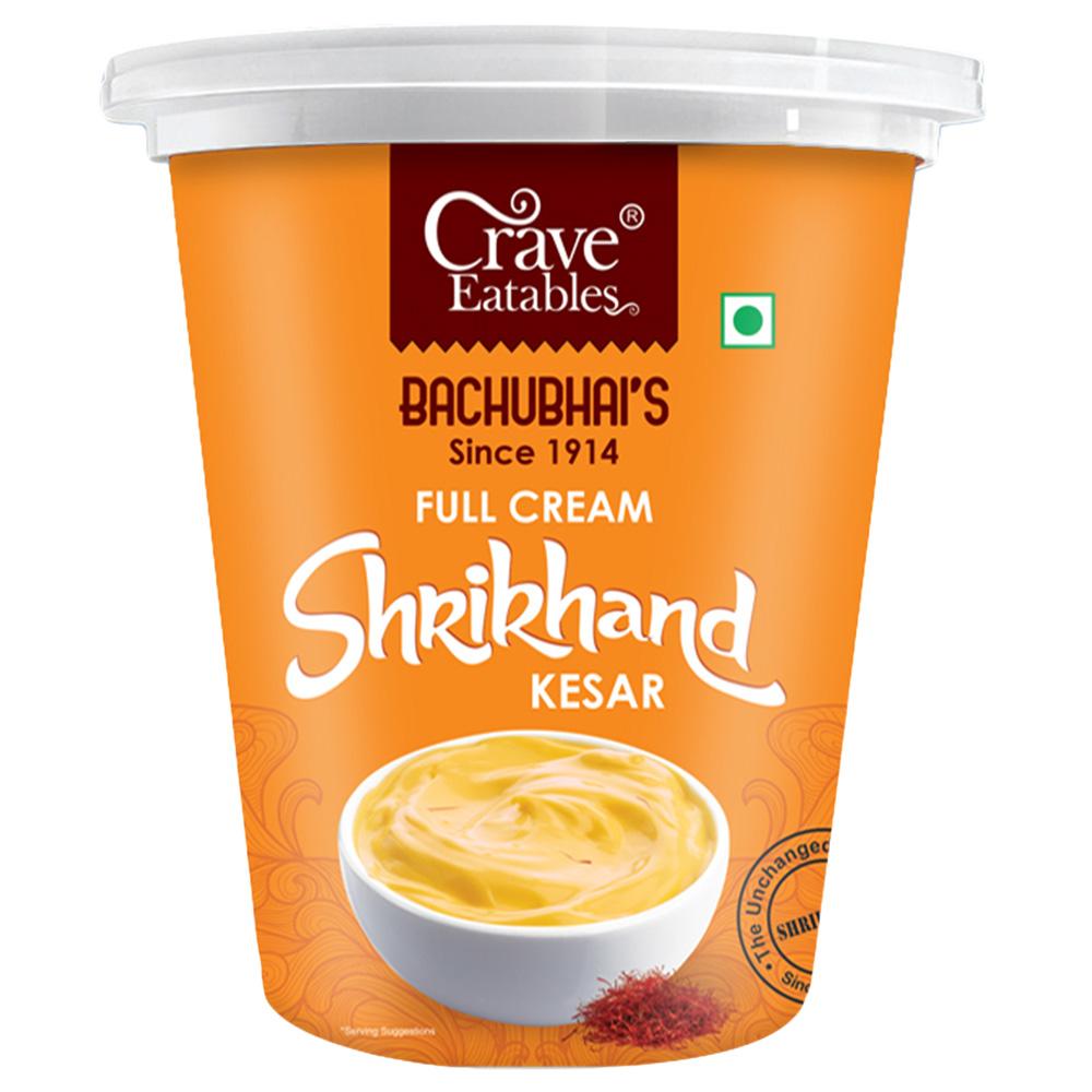 Crave Eatables Bachubhai's Full Cream Kesar Shrikhand 500 g (Cup)