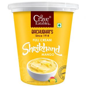 Crave Eatables Bachubhai's Full Cream Mango Shrikhand 500 g (Cup)