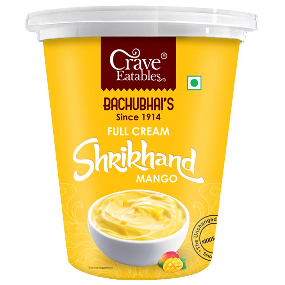 Crave Eatables Bachubhai's Full Cream Mango Shrikhand 500 g (Cup)