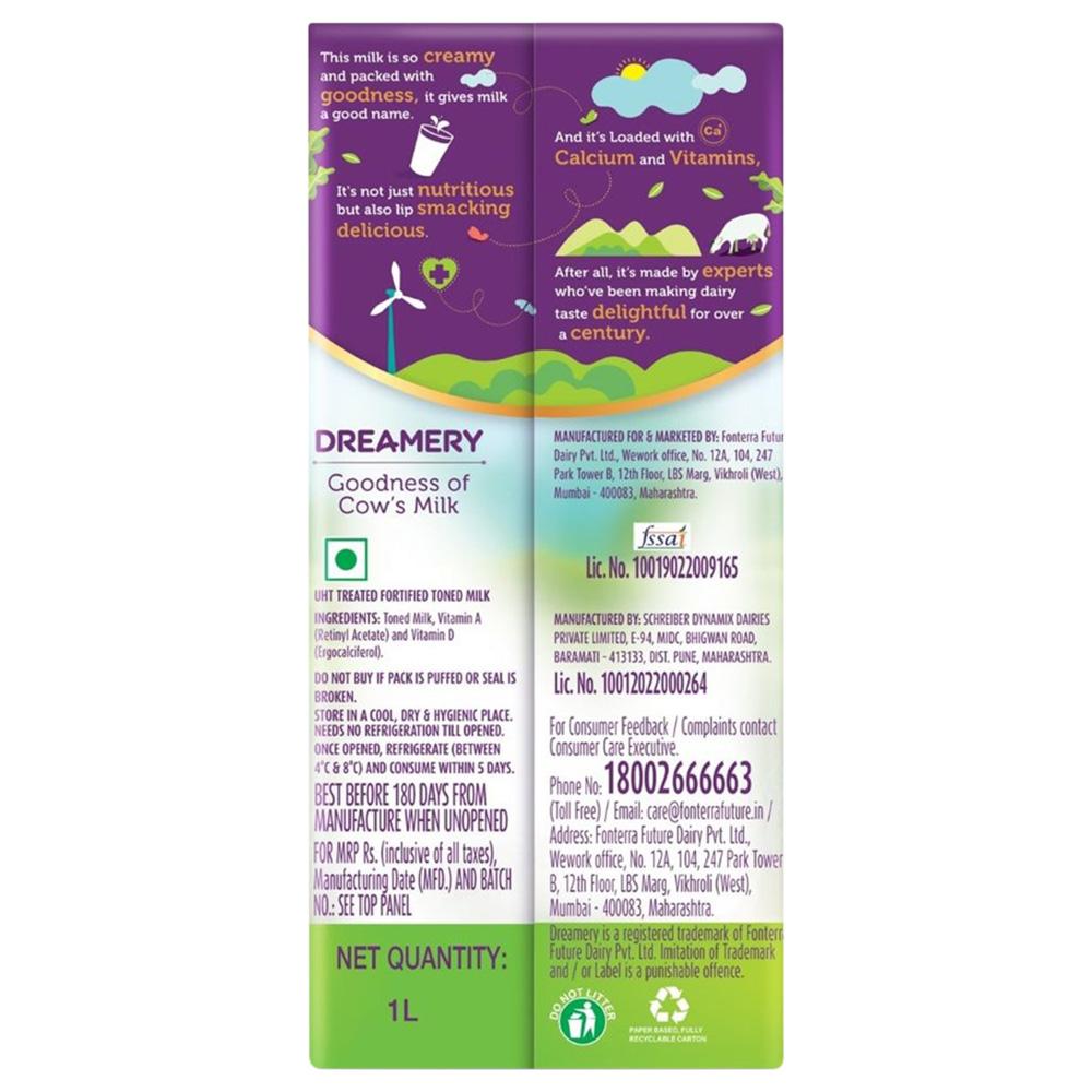 Dreamery Toned Milk 1 L (Tetra Pak) - Image 2