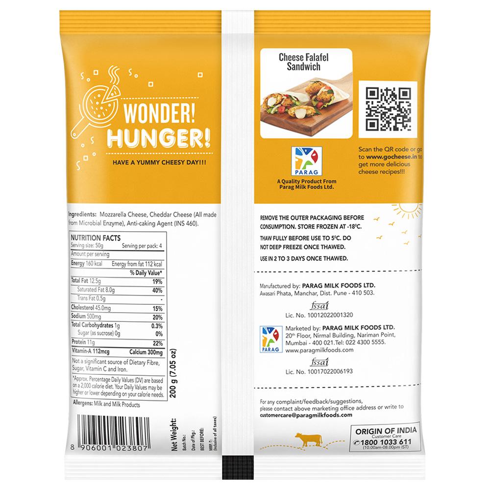 Go Mozzarella Diced Blend Cheese 200 g (Pouch) - Image 2