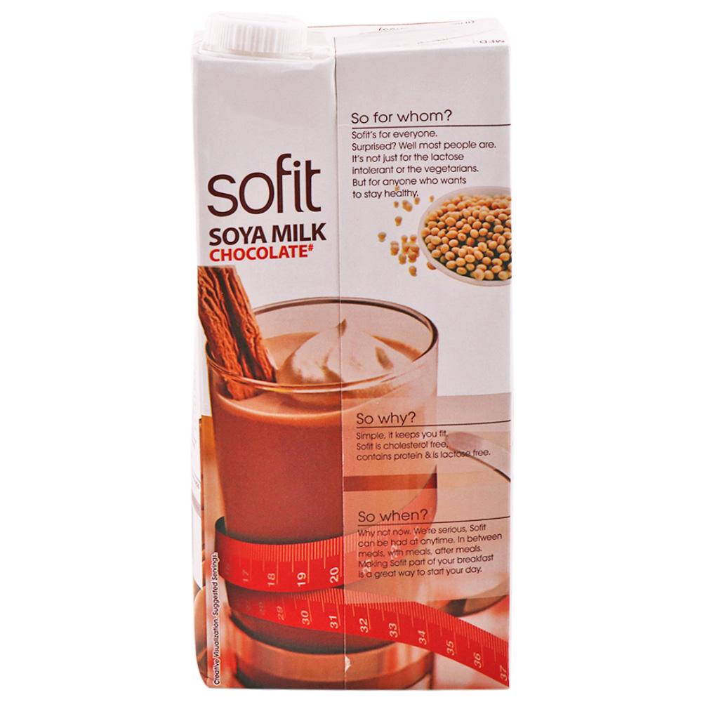 Sofit Chocolate Flavoured Soya Milk 1 L (Tetra Pak) - Image 2