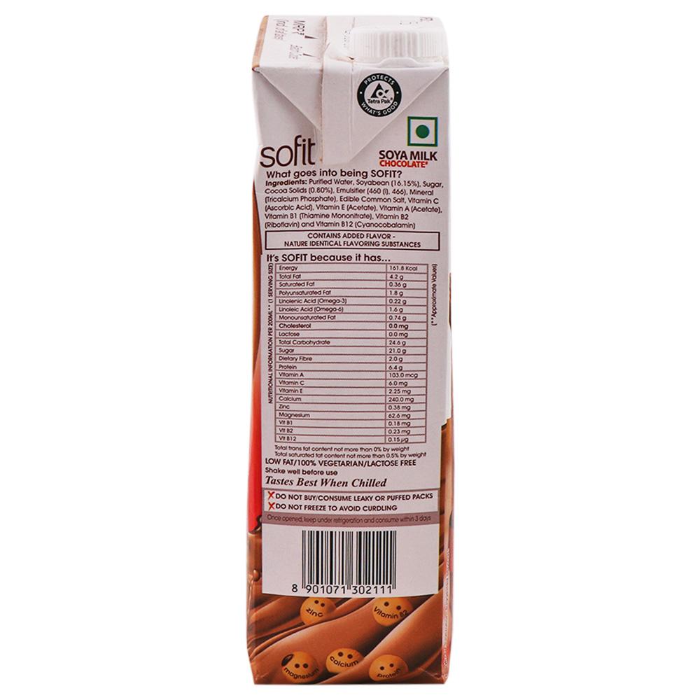 Sofit Chocolate Flavoured Soya Milk 1 L (Tetra Pak) - Image 3