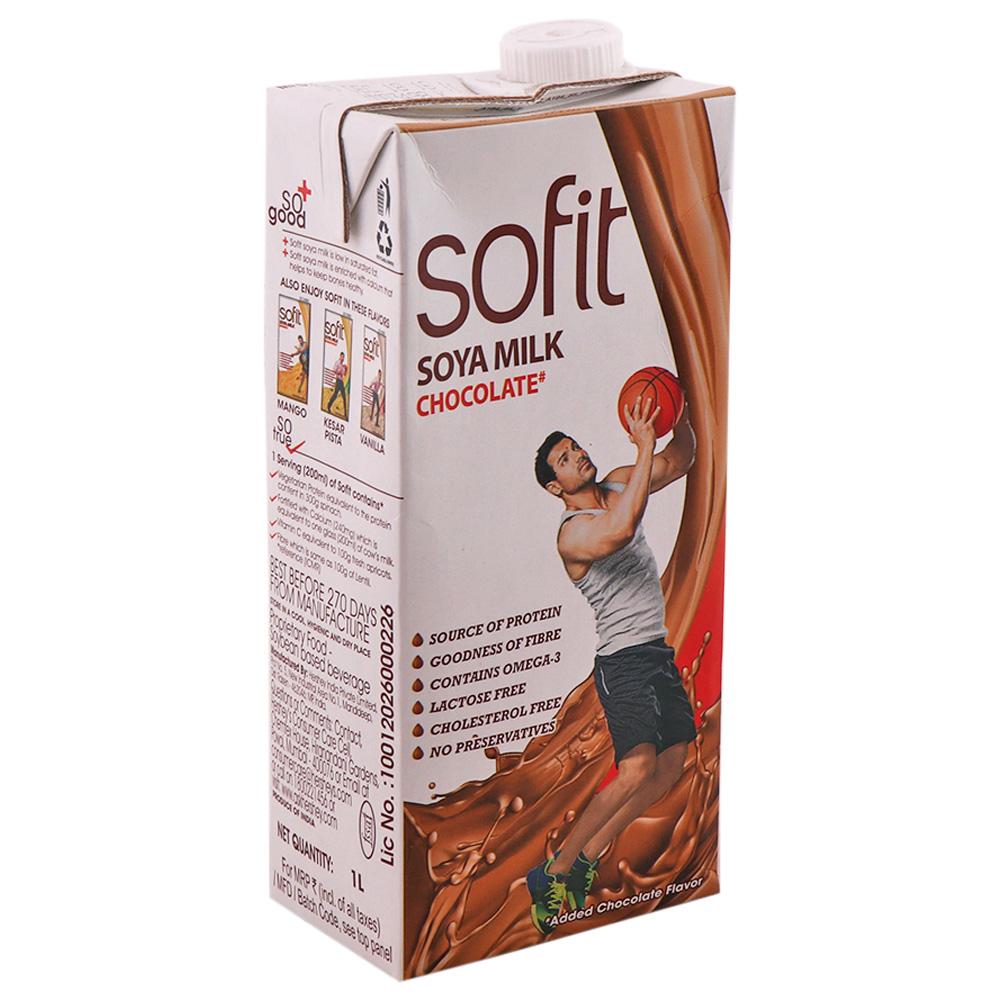 Sofit Chocolate Flavoured Soya Milk 1 L (Tetra Pak) - Image 5