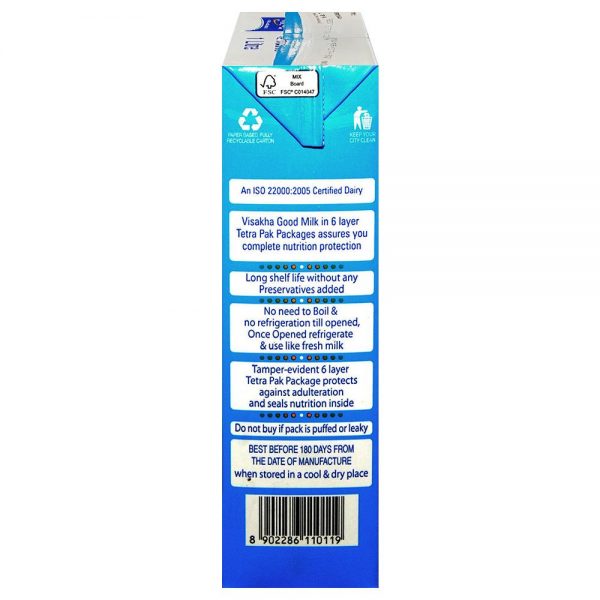 Visakha Dairy Good Milk UHT Processed Toned Milk 1 L (Tetra Pak