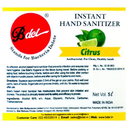 Bdel Citrus Instant Hand Sanitizer 5 L - Image 3