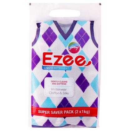 Godrej Ezee Winterwear, Chiffon & Silks Liquid Detergent 1 kg (Pack of 2)