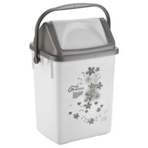 Joyo Happy Home Printed Grey Plastic Dustbin