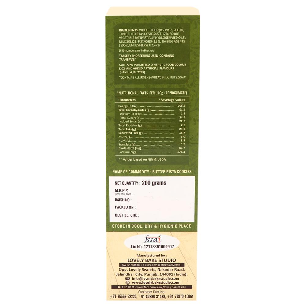 Lovely Bake Studio Butter Pista Cookies 200 g - Image 3