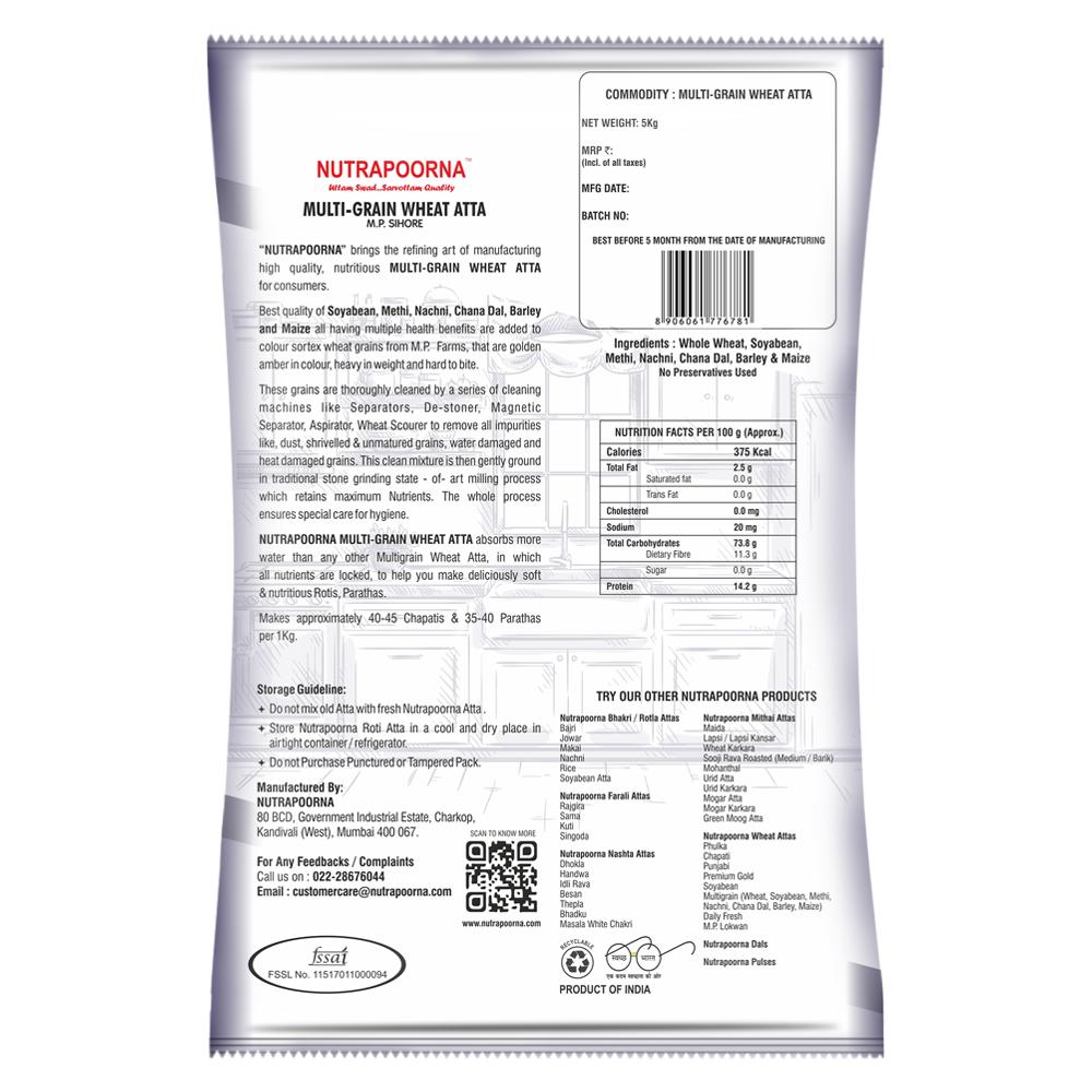 Nutrapoorna Multigrain Wheat Atta 5 kg - Image 2