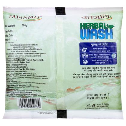 Patanjali Herbal Wash Neem & Rose Detergent Powder 500 g - Image 2