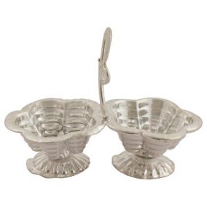 Shubhkart Silver Haldi Kumkum Stand