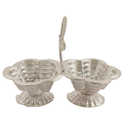 Shubhkart Silver Haldi Kumkum Stand