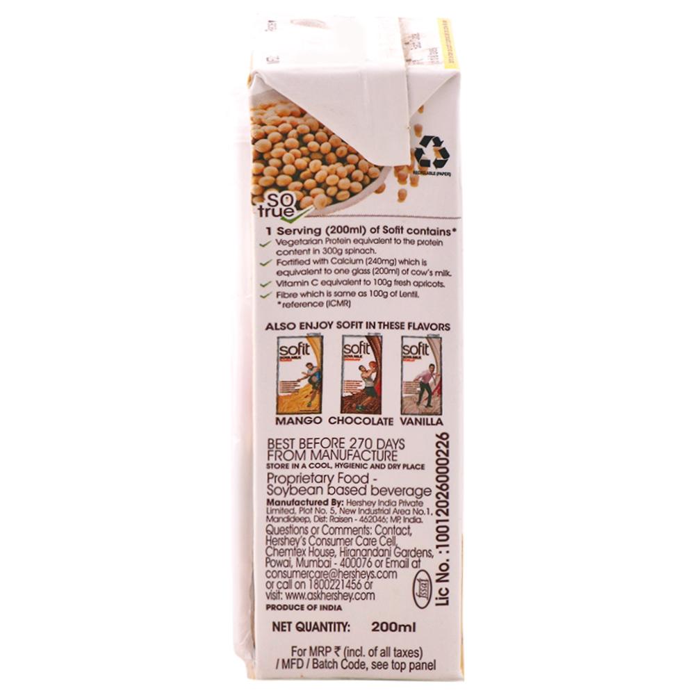 Sofit Kesar Pista Flavoured Soya Milk 200 ml (Tetra Pack) - Image 4