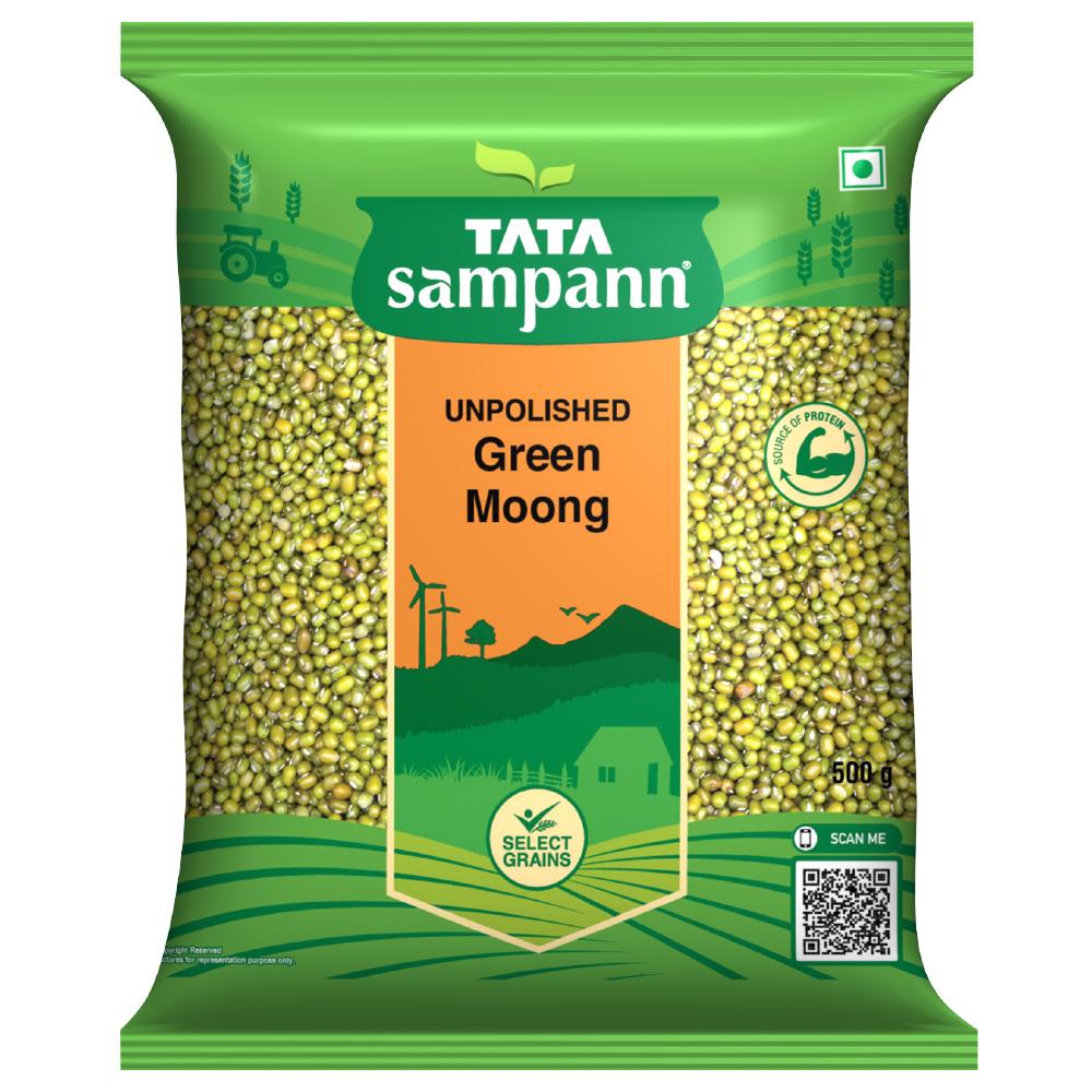 Tata Sampann High Protein Green Whole Moong 500 g