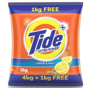 Tide Plus Lemon & Mint Detergent Powder 4 kg (Get 1 kg Free)