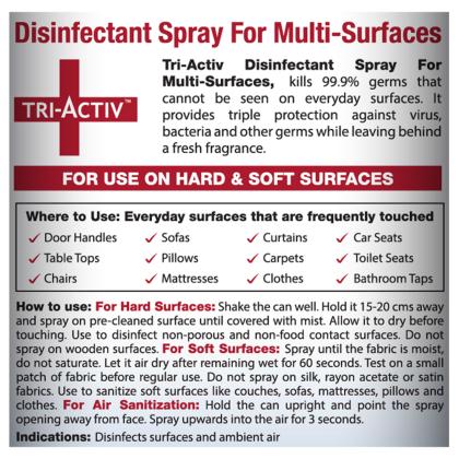 Tri-Activ Multi Surface Disinfectant Spray 500 ml - Image 5