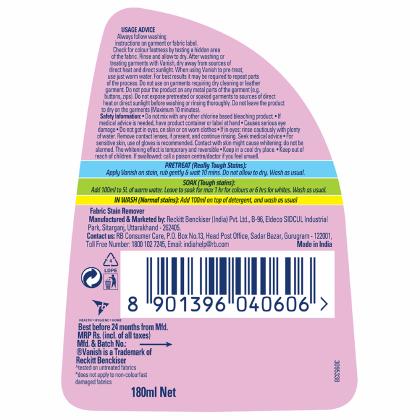 Vanish Oxi Action Liquid Stain Remover 180 ml - Image 8
