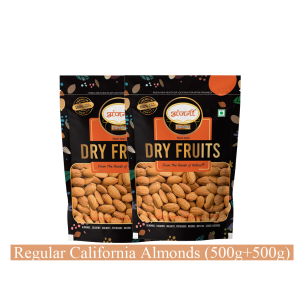 Anjani Regular California Almonds/ Badam 1kg ,Pack of 2(500g Each)