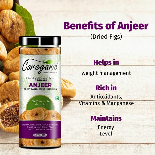 Coreganic Premium Dried Afghani (Anjeer) Figs 200 g - Image 5