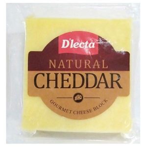 D'lecta Natural Cheddar Cheese Block 200 g (Pouch)
