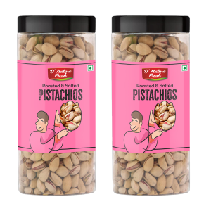 D'Nature Fresh Premium Jumbo Roasted Salted Pistachios Nut 1kg (Pack of 2-500g Jar Each)