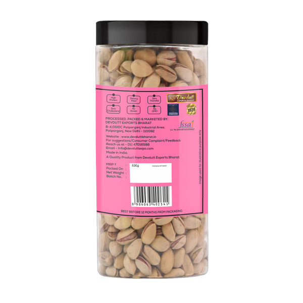 D'Nature Fresh Premium Jumbo Roasted Salted Pistachios Nut 1kg (Pack of 2-500g Jar Each) - Image 2
