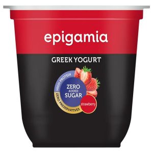 Epigamia No Sugar Strawberry Flavoured Greek Yogurt 120 g (Cup)