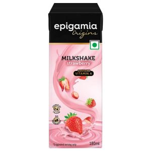 Epigamia Strawberry Milkshake 180 ml (Tetra Pak)