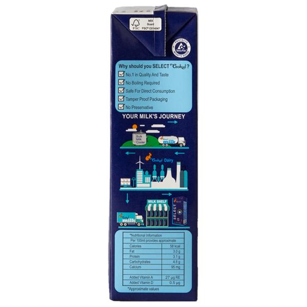 Gokul Select Toned Milk 1 L (Tetra Pak) - Image 3