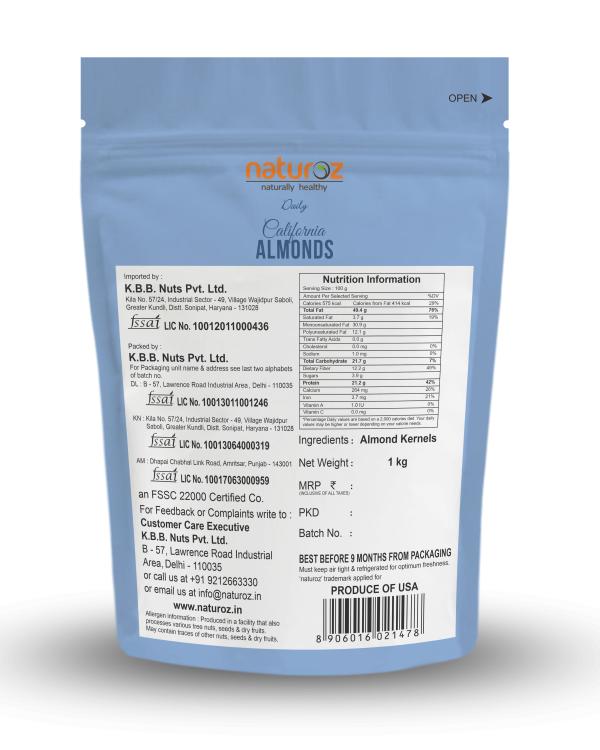 Naturoz Daily California Almonds 1 Kg - Image 3