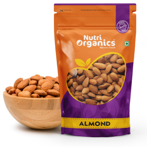 Nutri Organics Dry Fruit 100% Natural Premium California Almonds 1 kg
