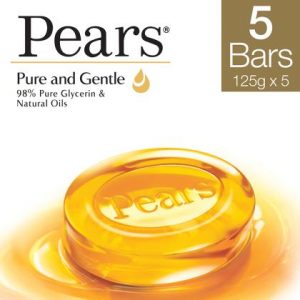 Pears Pure & Gentle Soap with Natural Oils 125 g (Buy 4 Get 1 Free)