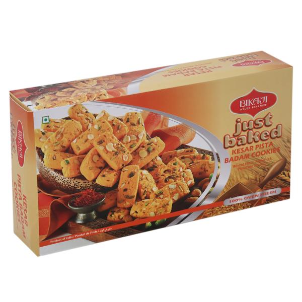 Bikaji Just Baked Kesar Pista Badam Cookies 400 g - Image 3