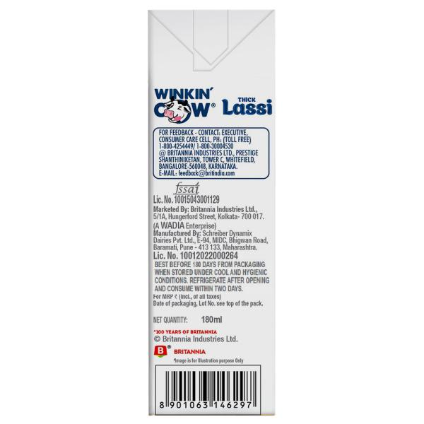 Britannia Winkin Cow Mango Thick Lassi 180 ml (Tetra Pak) - Image 2