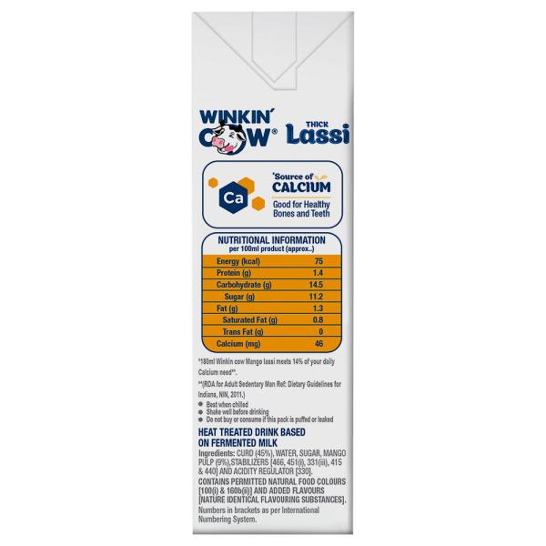 Britannia Winkin Cow Mango Thick Lassi 180 ml (Tetra Pak) - Image 3